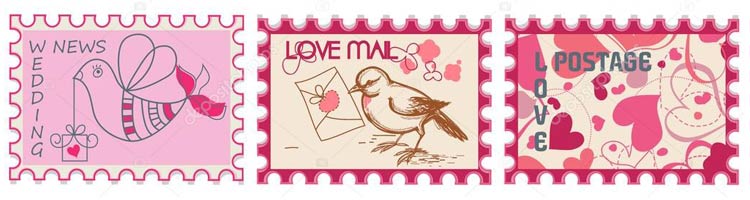 Love stamps for wedding invites